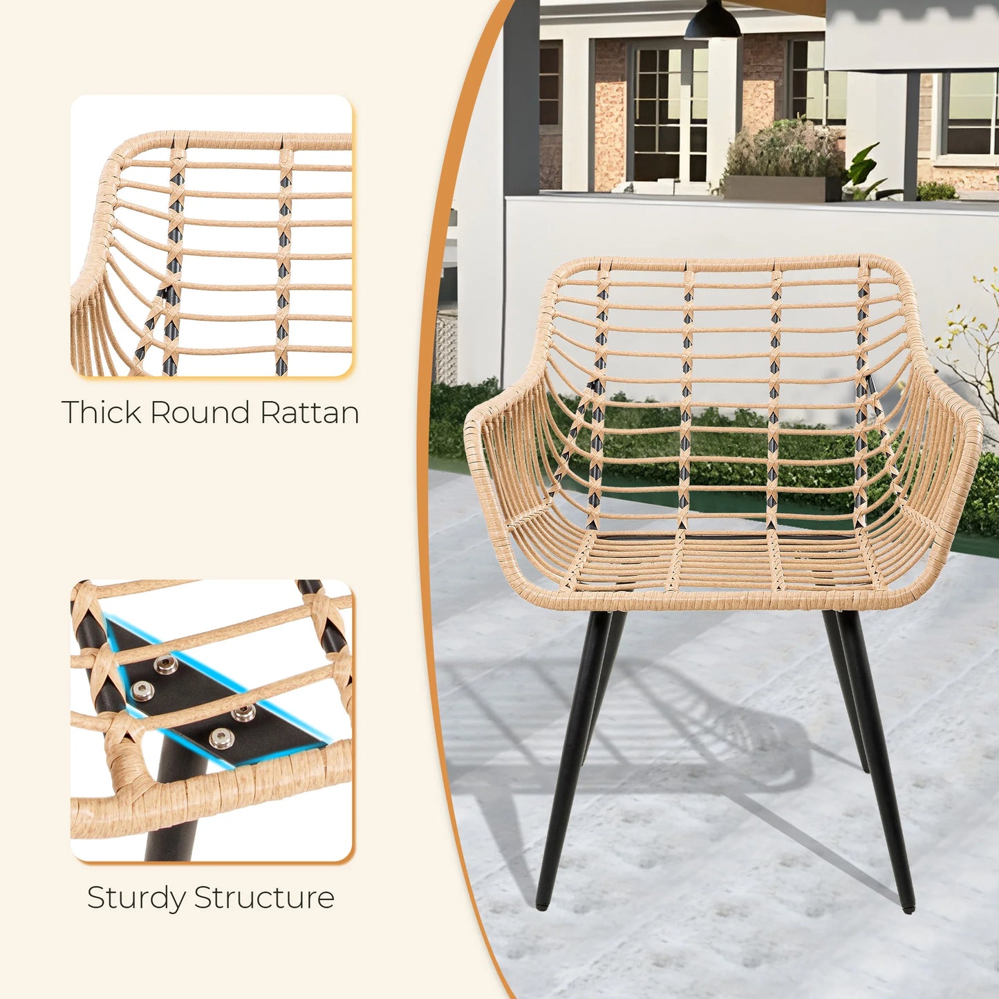 5 Piece Patio Set, , All-Weather Rattan