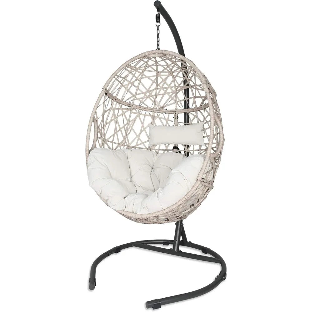 Hanging Chair, Rattan with Stand and Cushion for Bedroom
