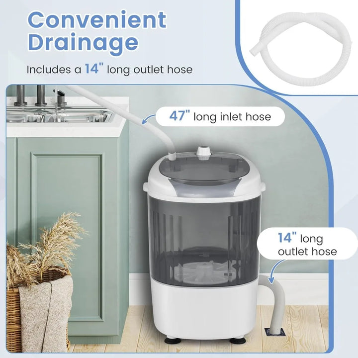 Mini Washer and Dryer Combo, 5.5 Lbs Mini Laundry Washer, Semi-automatic Washing Machine with Drain Hose Mini Washer And Dryer Combo