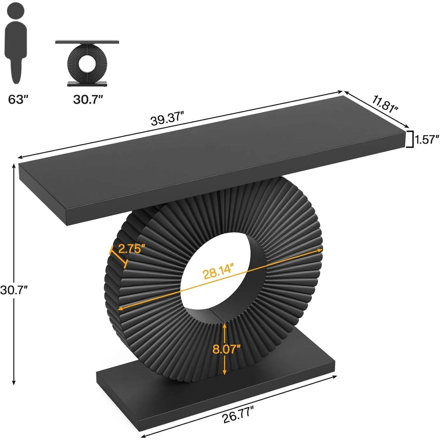 Modern Table with Wood ,Accent Table for Living Room