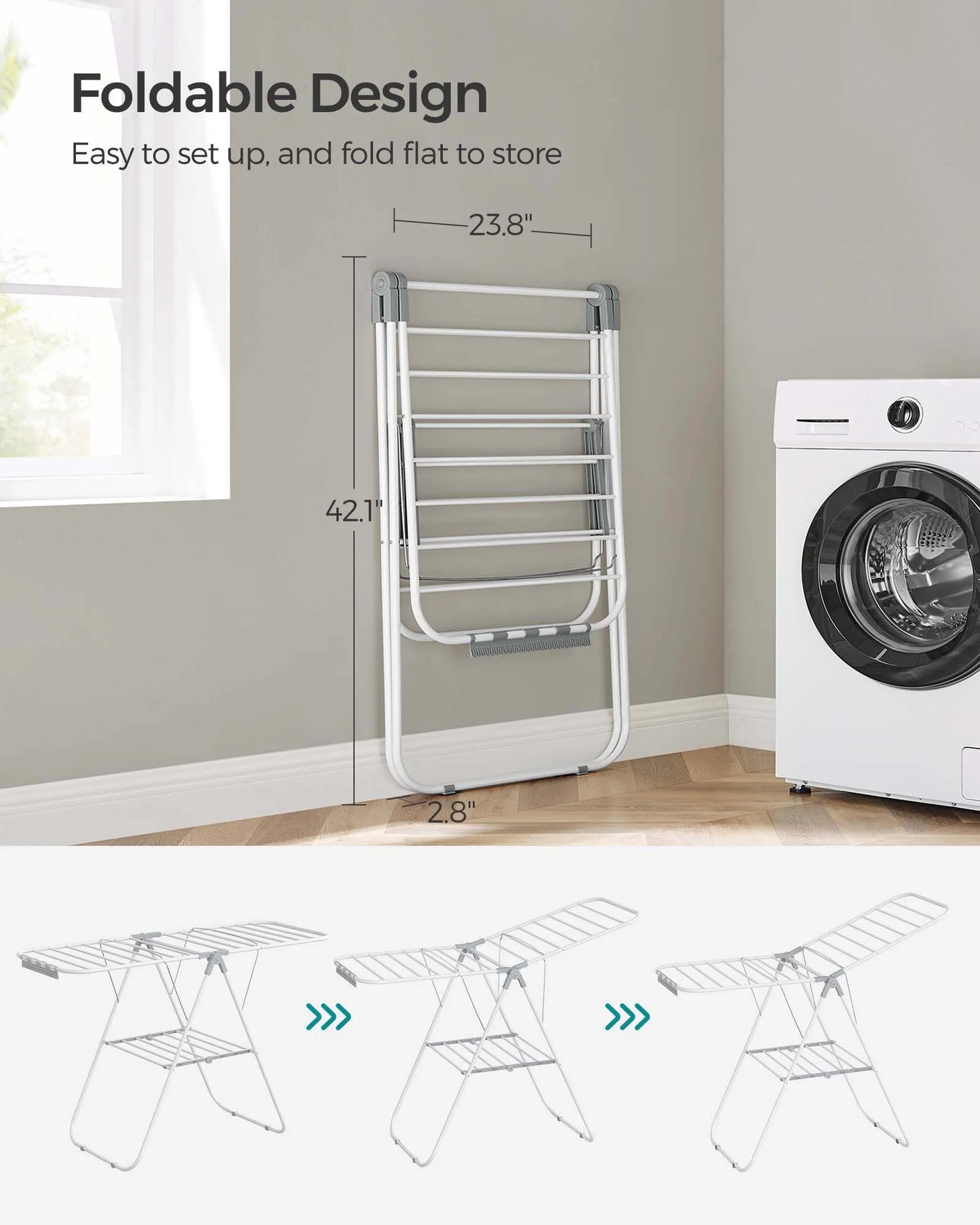 Laundry Rack, Foldable, Space-Saving, Free-Standing