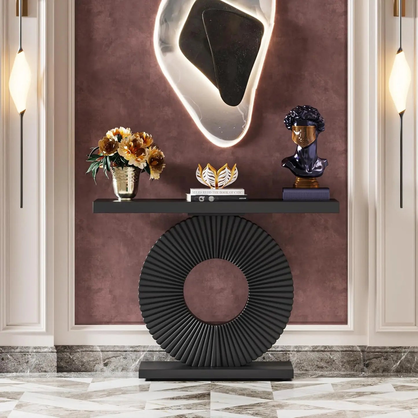 Modern Table with Wood ,Accent Table for Living Room