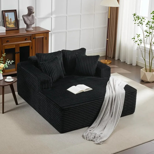 61" L Lounge Chair Sofa Bed   , Comfy Fluffy