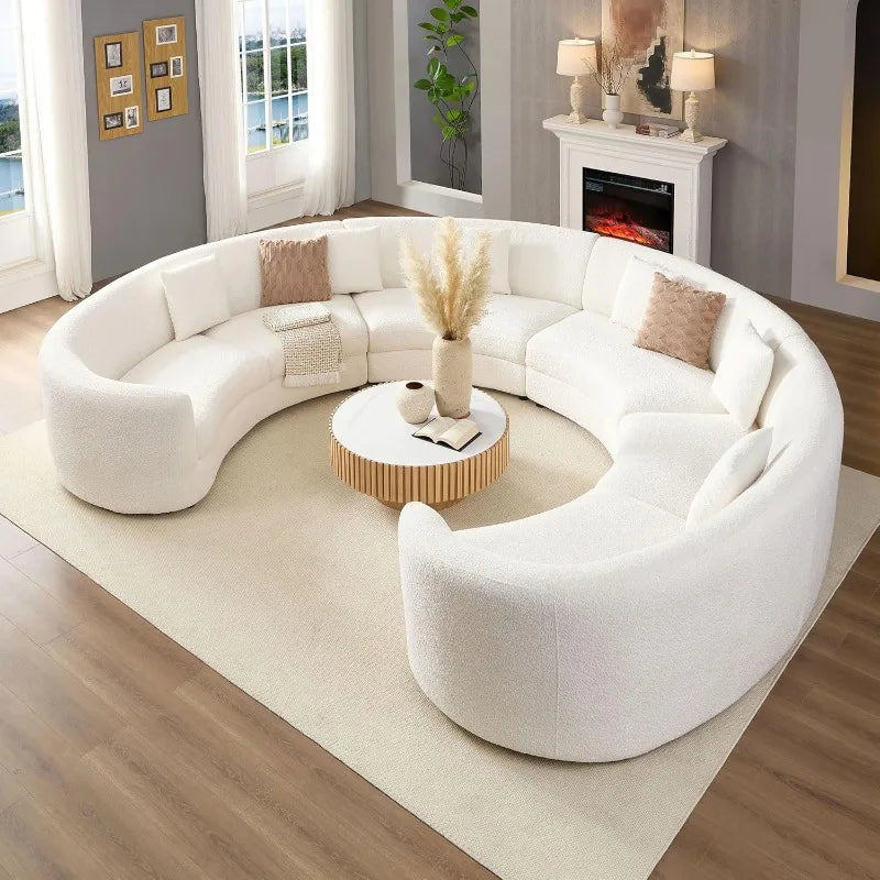 Modern Oversize Rearrangeable Curved Sectional Sofa