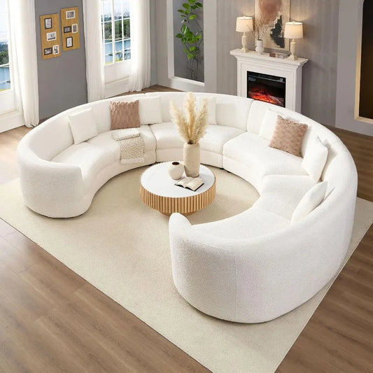 Modern Oversize Rearrangeable Curved Sectional Sofa