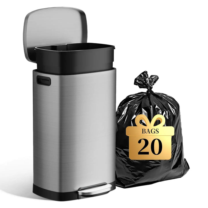 13 Gallon Trash Can with Lid, Trash Can