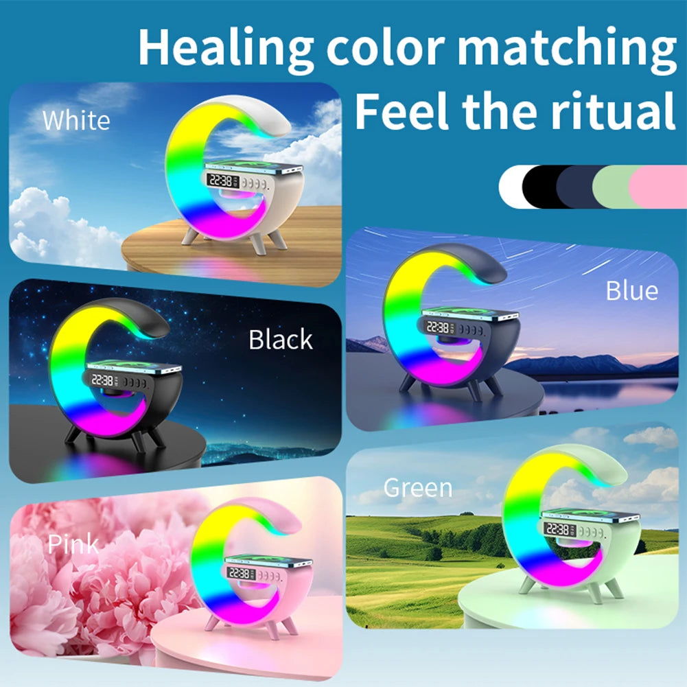 Wireless Speaker  Clock Charging Function Bedside Lamp