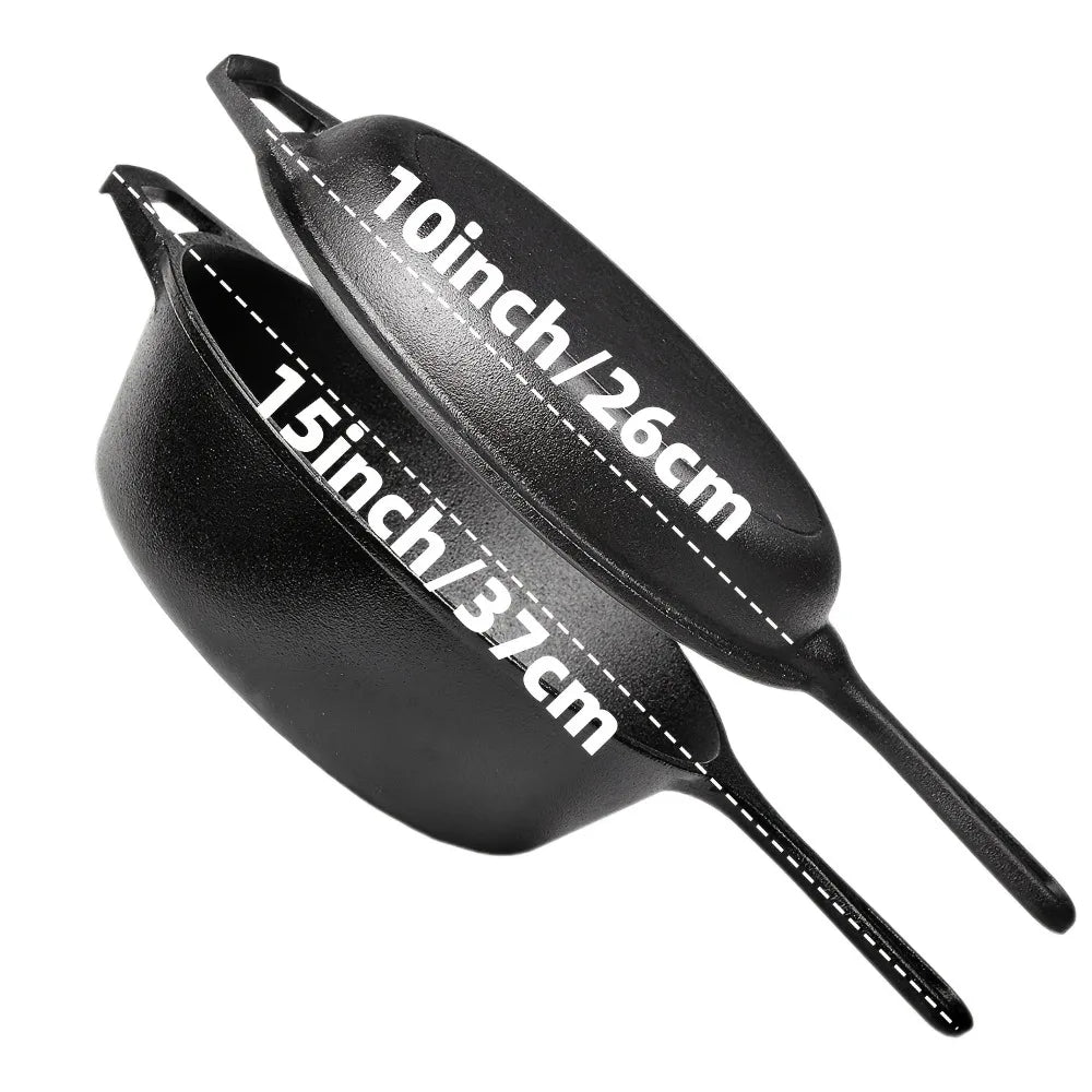 Cast Iron Skillet Set   Pre-Seasoned, Heavy-Duty