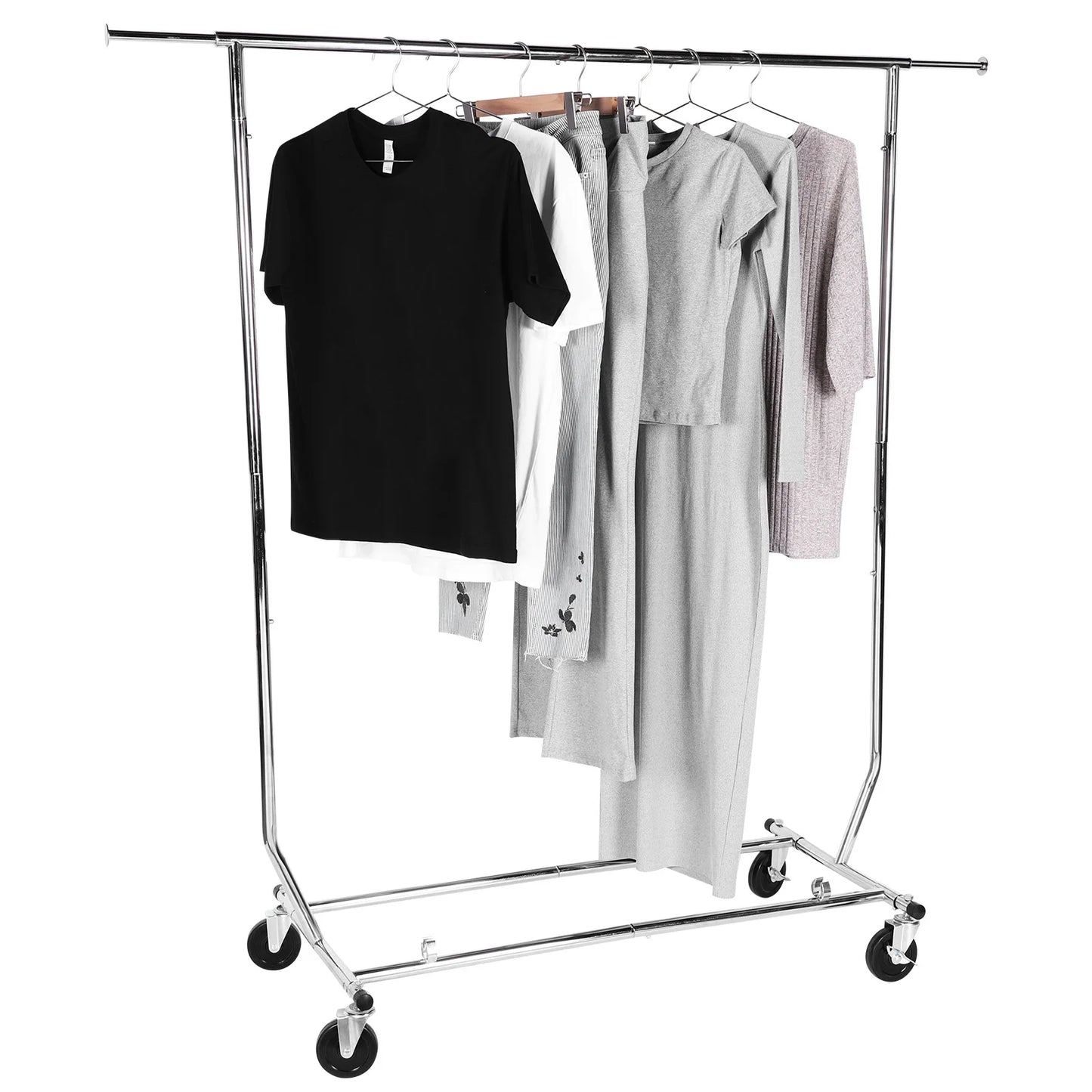 Adjustable Rolling Garment Rack Portable Closet Wardrobe