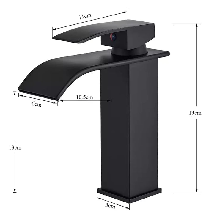 Black Waterfall Bathroom Vanity  Cold And Hot Water