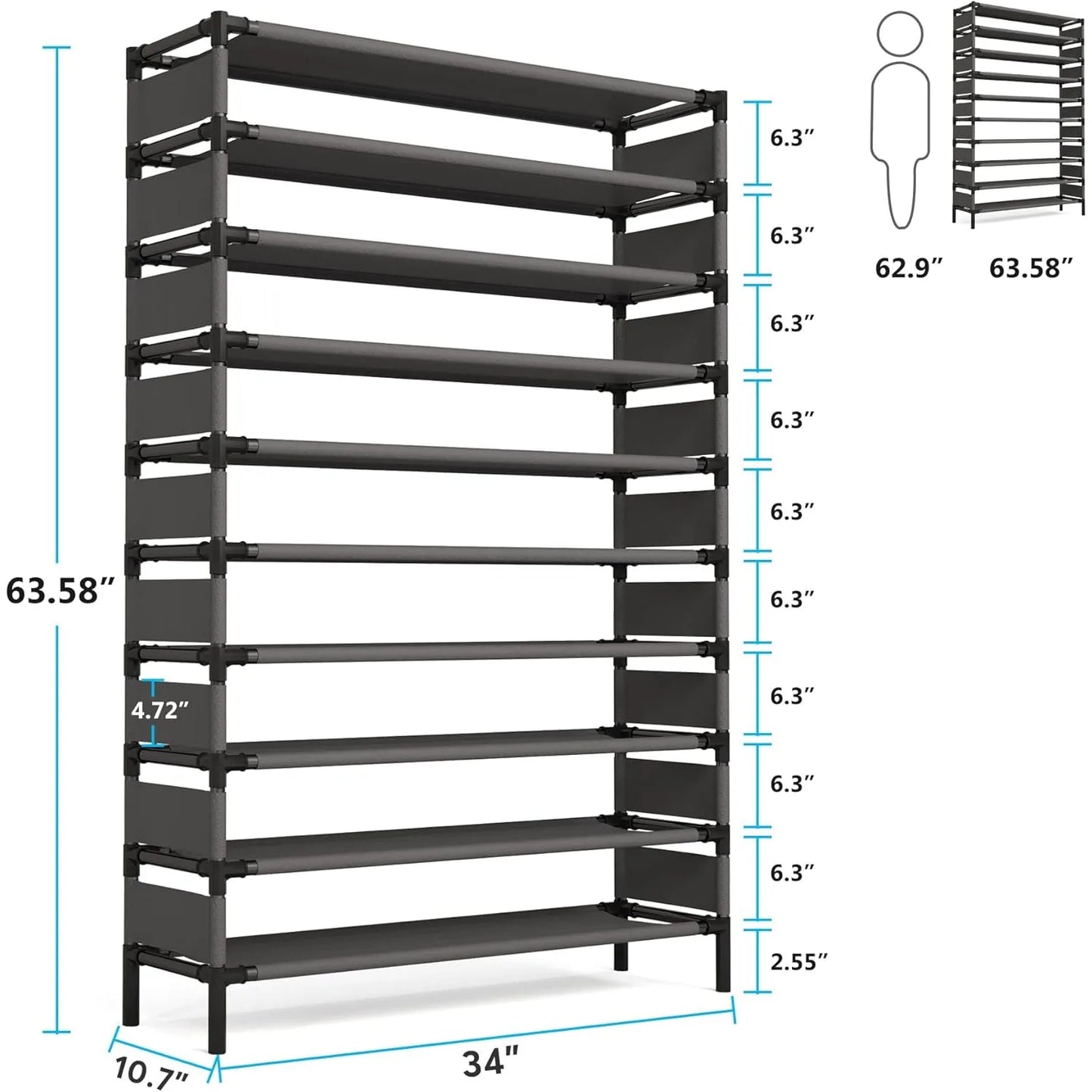 Large Capacity Organizer, Shoe Shelf for 50 Pair