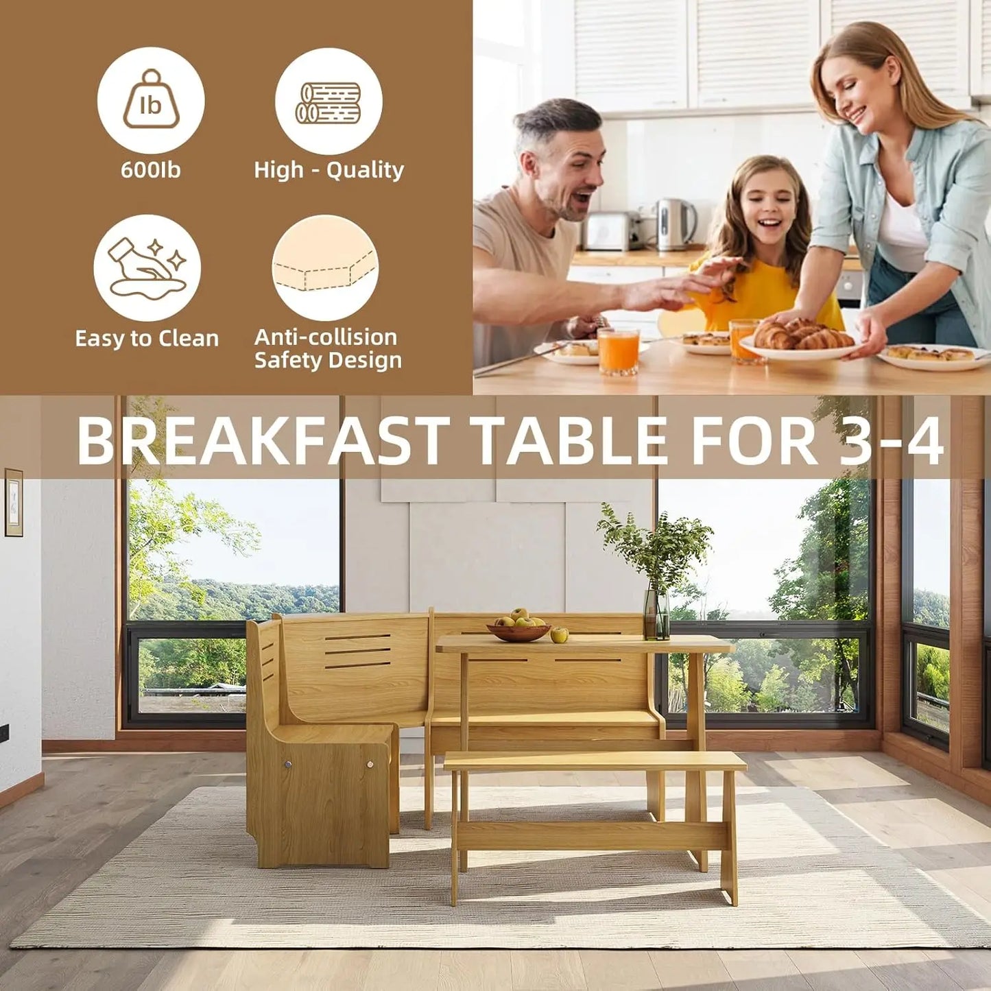 Farmhouse Dining Nook Modern Small Dining Table