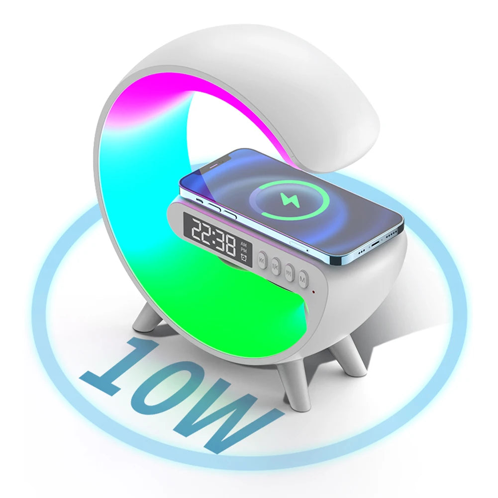 Wireless Speaker  Clock Charging Function Bedside Lamp