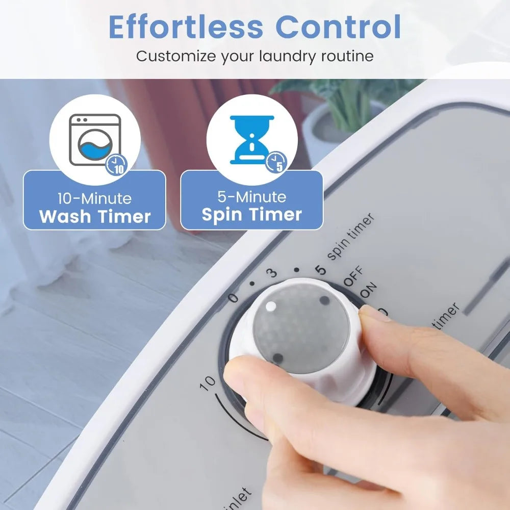 Mini Washer and Dryer Combo, 5.5 Lbs Mini Laundry Washer, Semi-automatic Washing Machine with Drain Hose Mini Washer And Dryer Combo