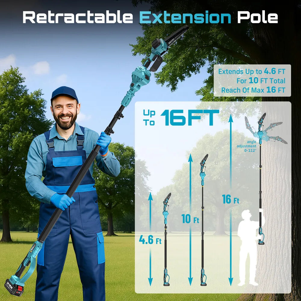 Pole Saws 6" Mini Chainsaw Cordless 16FT  Makita Battery