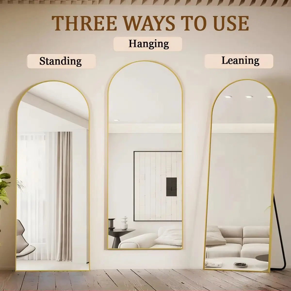 Arched , 71"x26"  Hanging or Leaning , Full Body Mirror