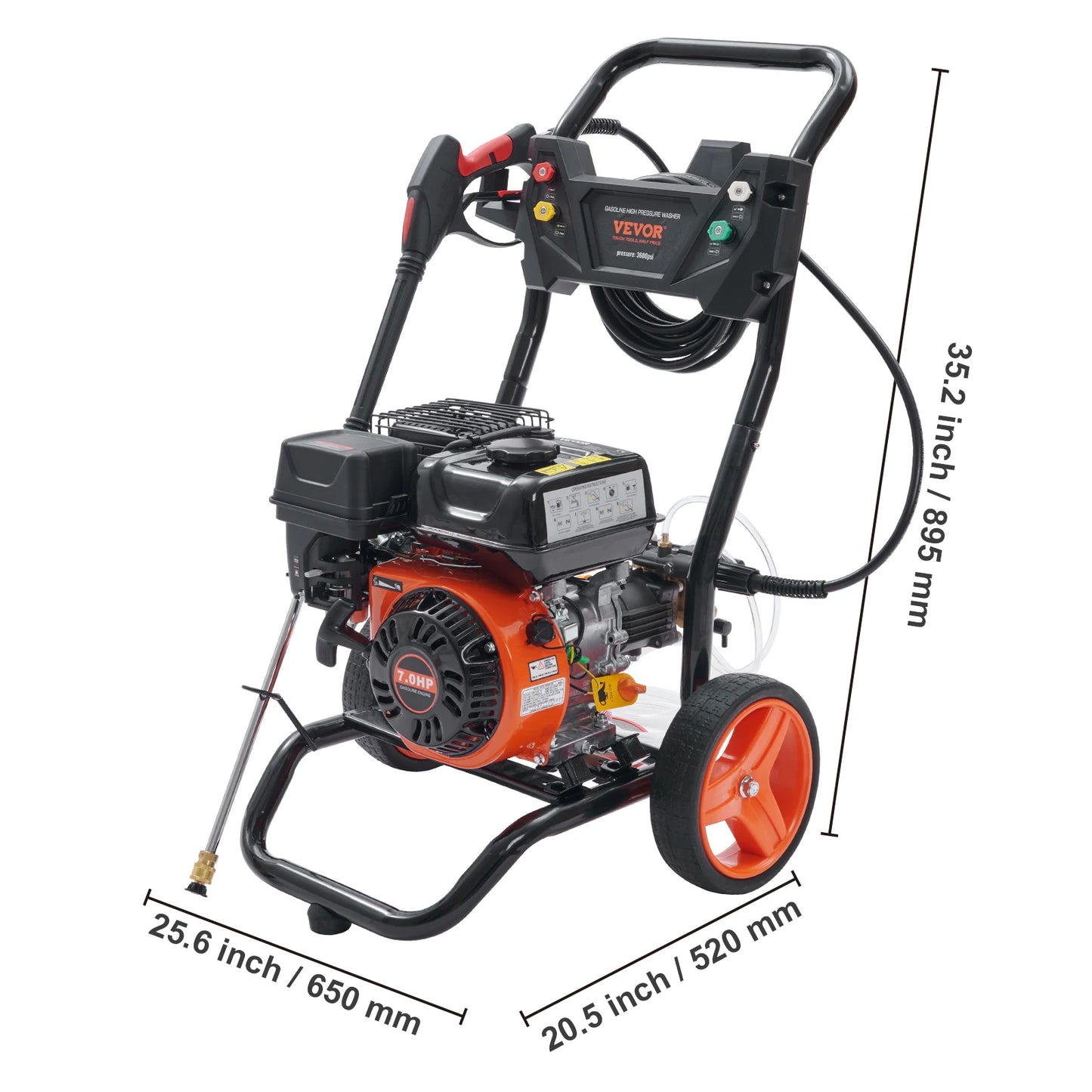 Gas Pressure Washer 3600 PSI  with Copper Spray Gun