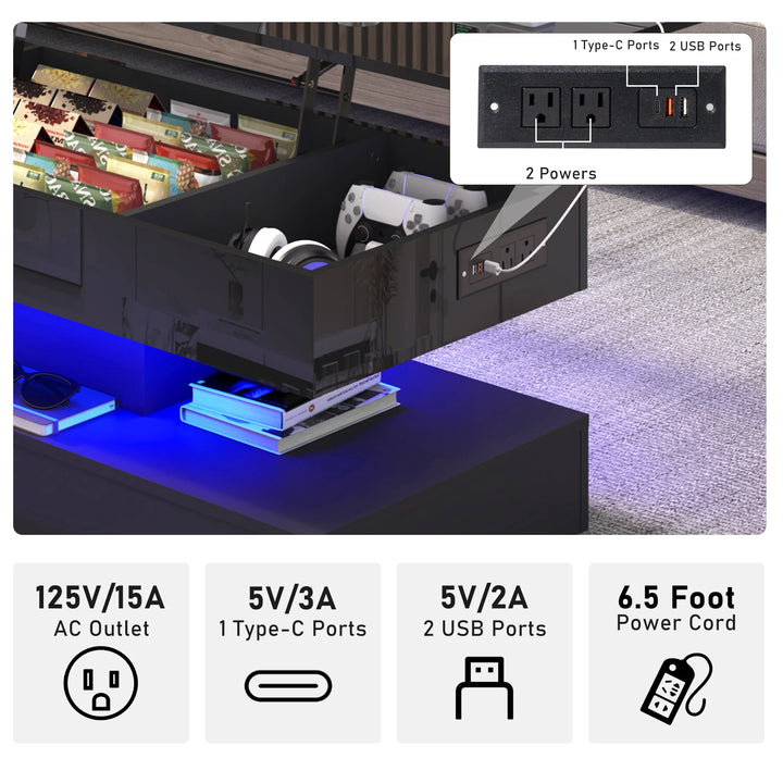 High Glossy LED Coffee Tables for Living Room