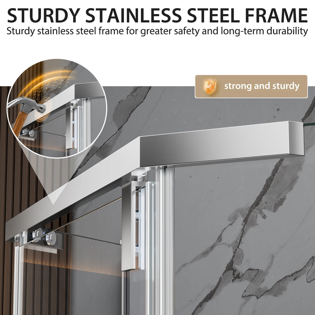 36"D x 36"W x 72"H Neo-Angle Shower Door, 1/4"