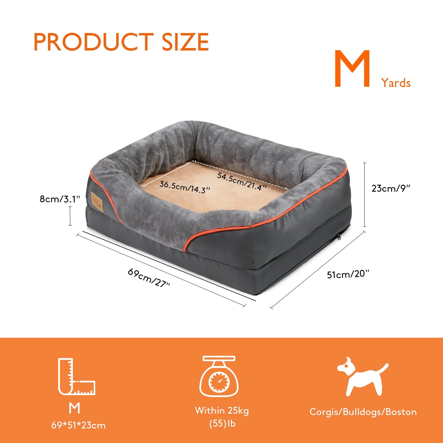 M-XXL Orthopedic Dog Bed ,Memory Foam ,Waterproof