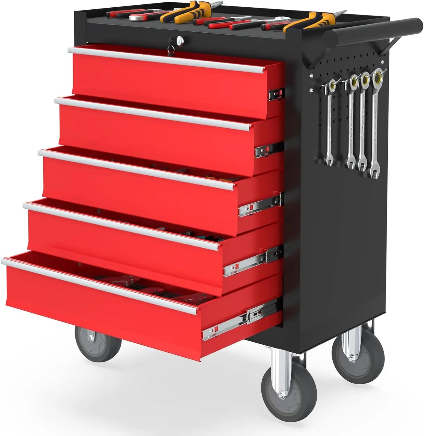 5 Drawers  Rolling Tool Chest, with Wheels & Lock