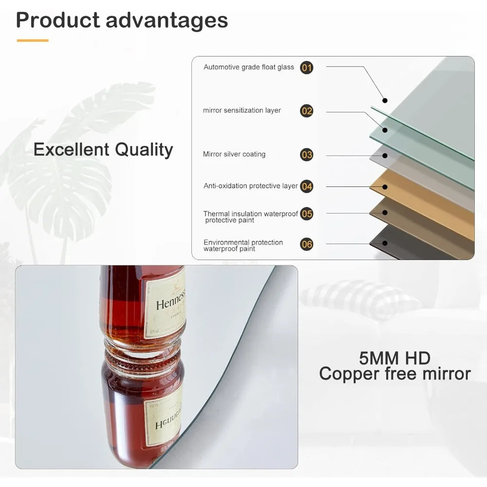 full-length mirror, irregular wave mirror hanging or leaning