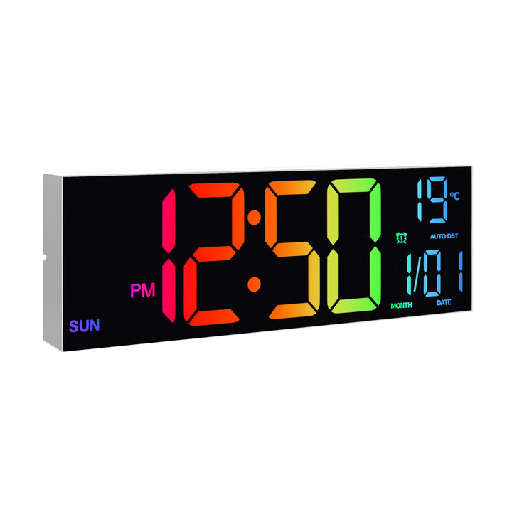 Digital Wall Clock, with Remote, Alarm, DST, Temperature