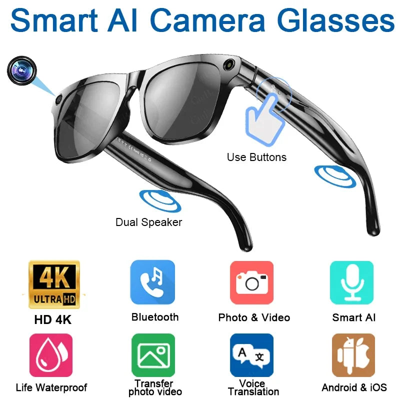 Lenovo 4K HD AI Smart Glasses 800w Pixel