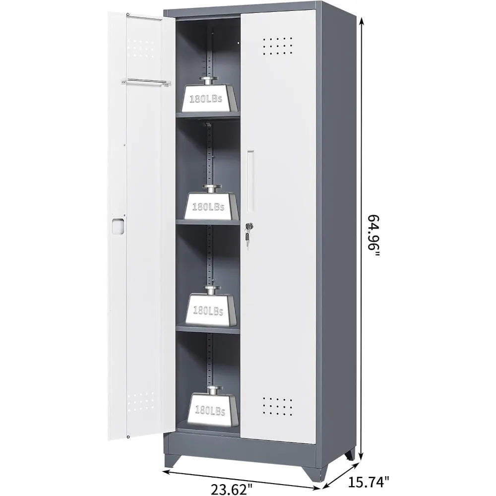Sturdy Metal Storage Cabinet 65-Slot Organizer