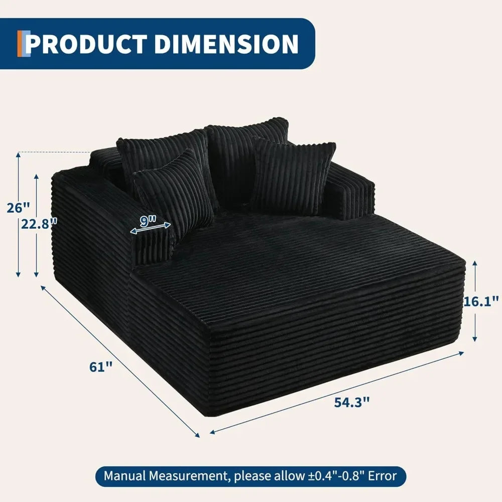 61" L Lounge Chair Sofa Bed   , Comfy Fluffy