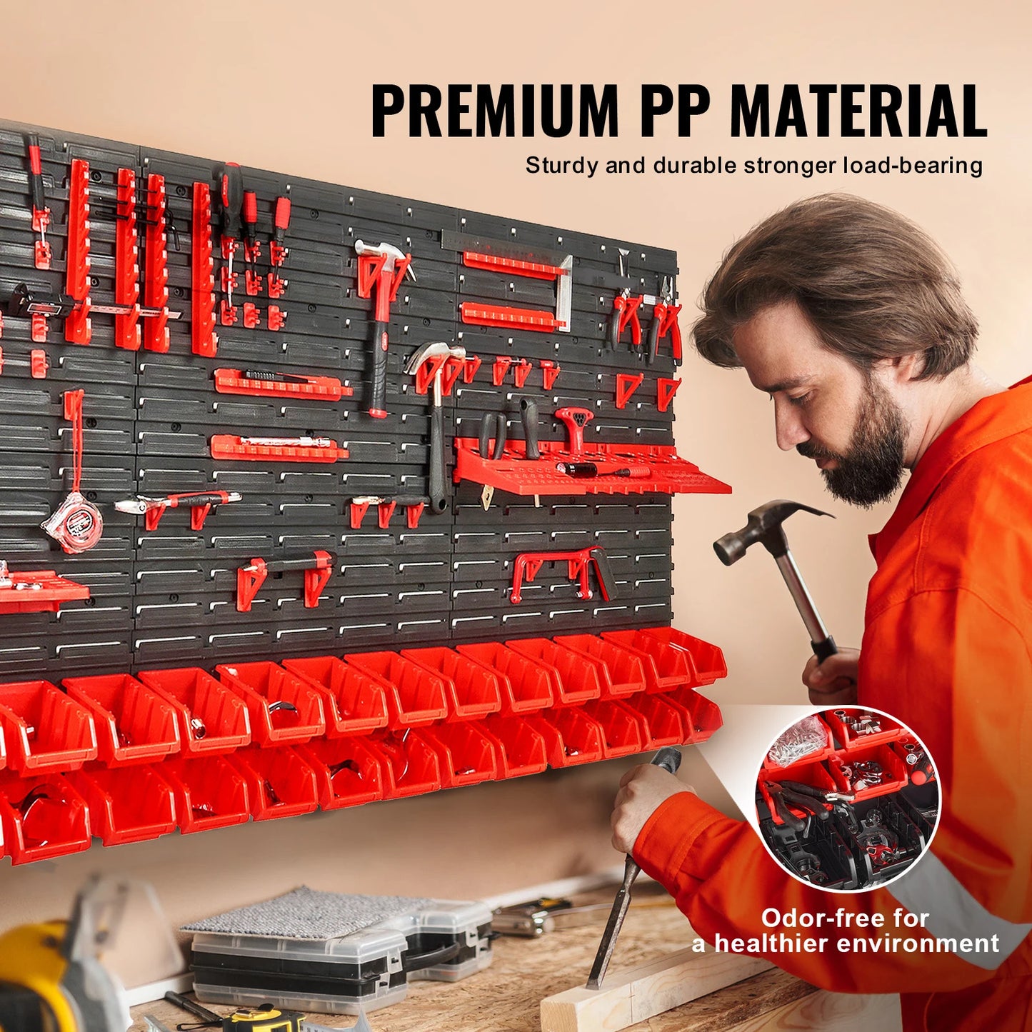 Wall Mounted Storage Bins Parts Rack Organizer