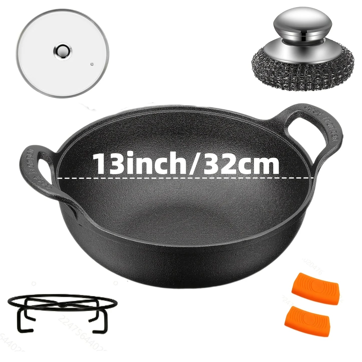 Cast Iron Skillet Set   Pre-Seasoned, Heavy-Duty