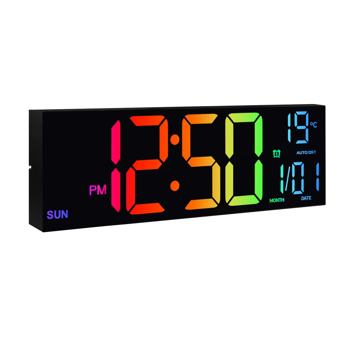 Digital Wall Clock, with Remote, Alarm, DST, Temperature