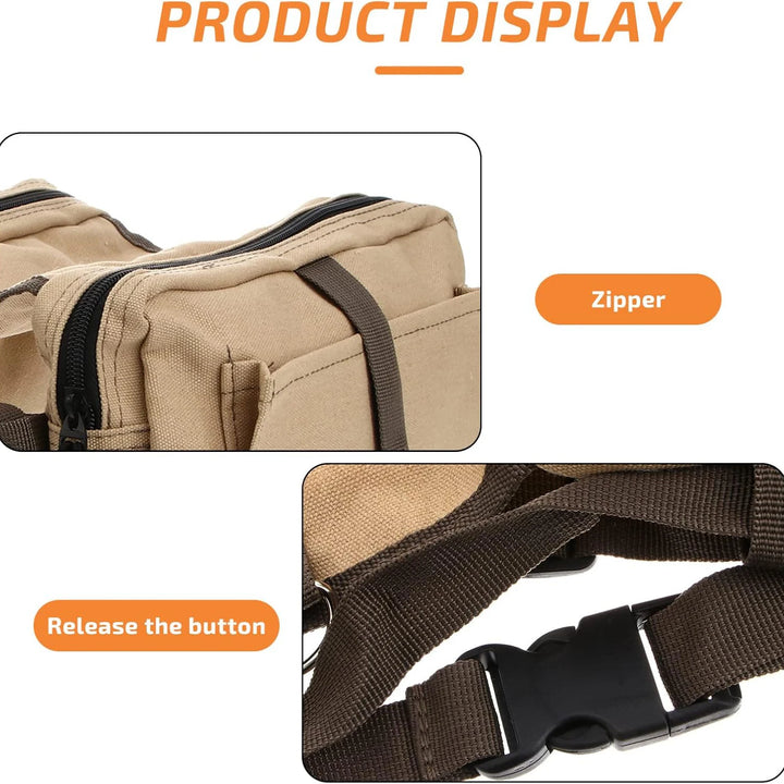 Dog Backpack for Everyday Use Saddle Bag Canvas Vest Camping Backpacks Khaki Pet