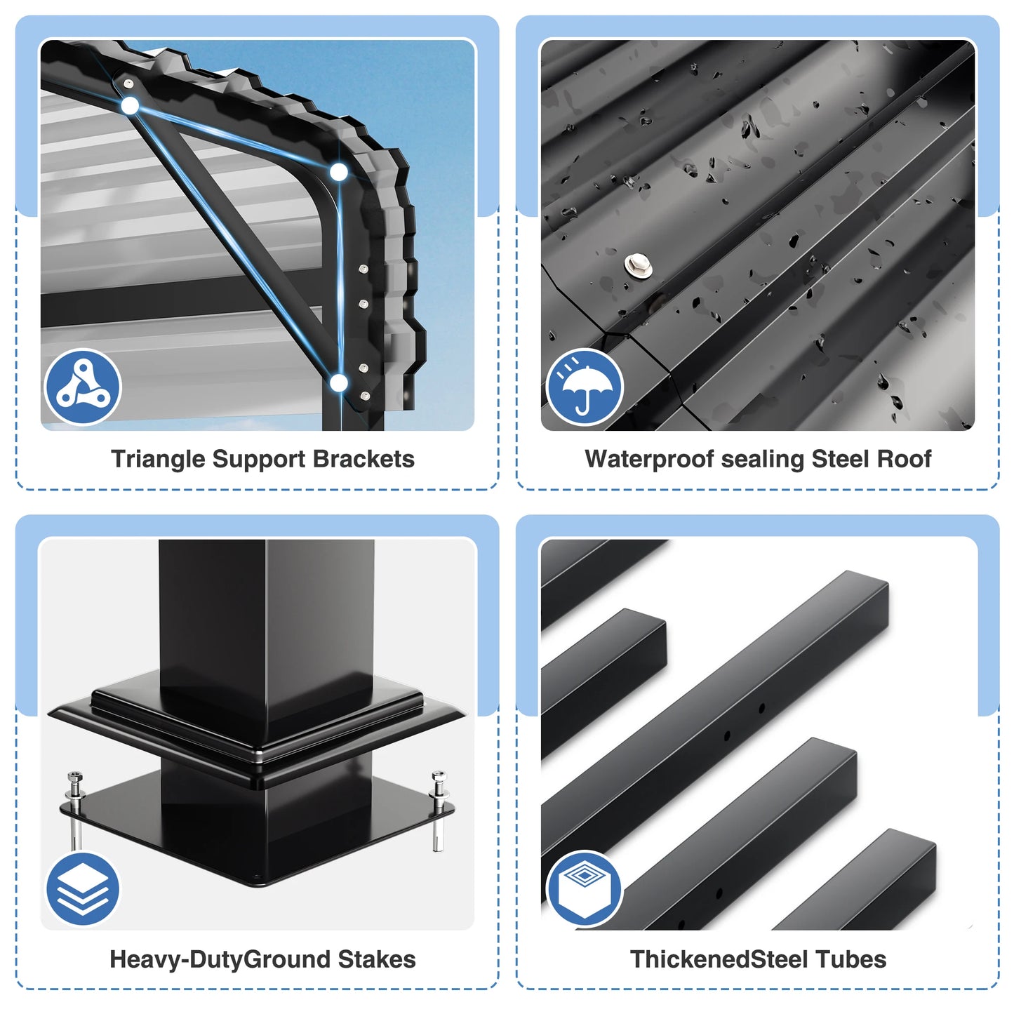 Outdoor Heavy Duty Garage Galvanized Car Shelter