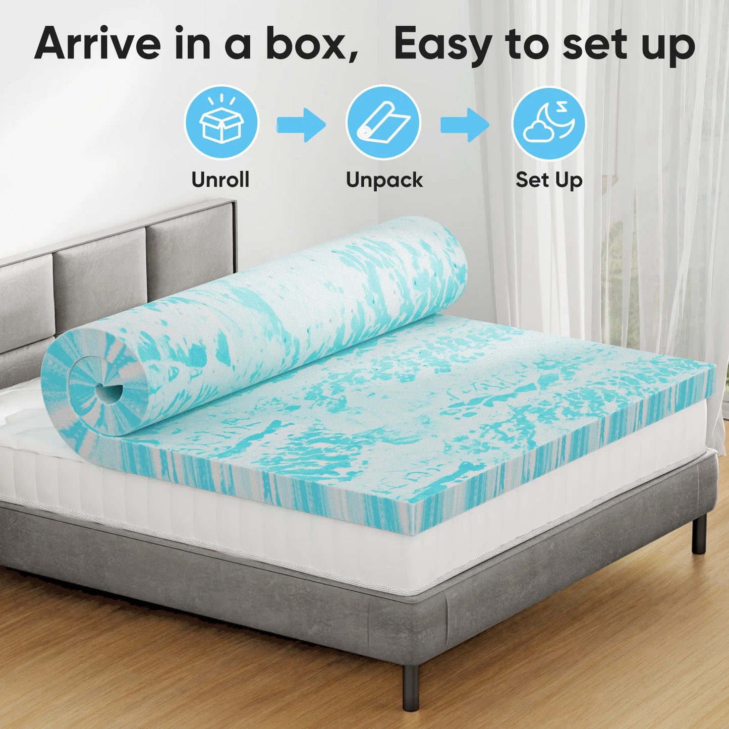 Memory Foam Mattress Topper Cooling Mattress Breathable