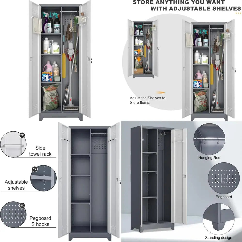 Sturdy Metal Storage Cabinet 65-Slot Organizer