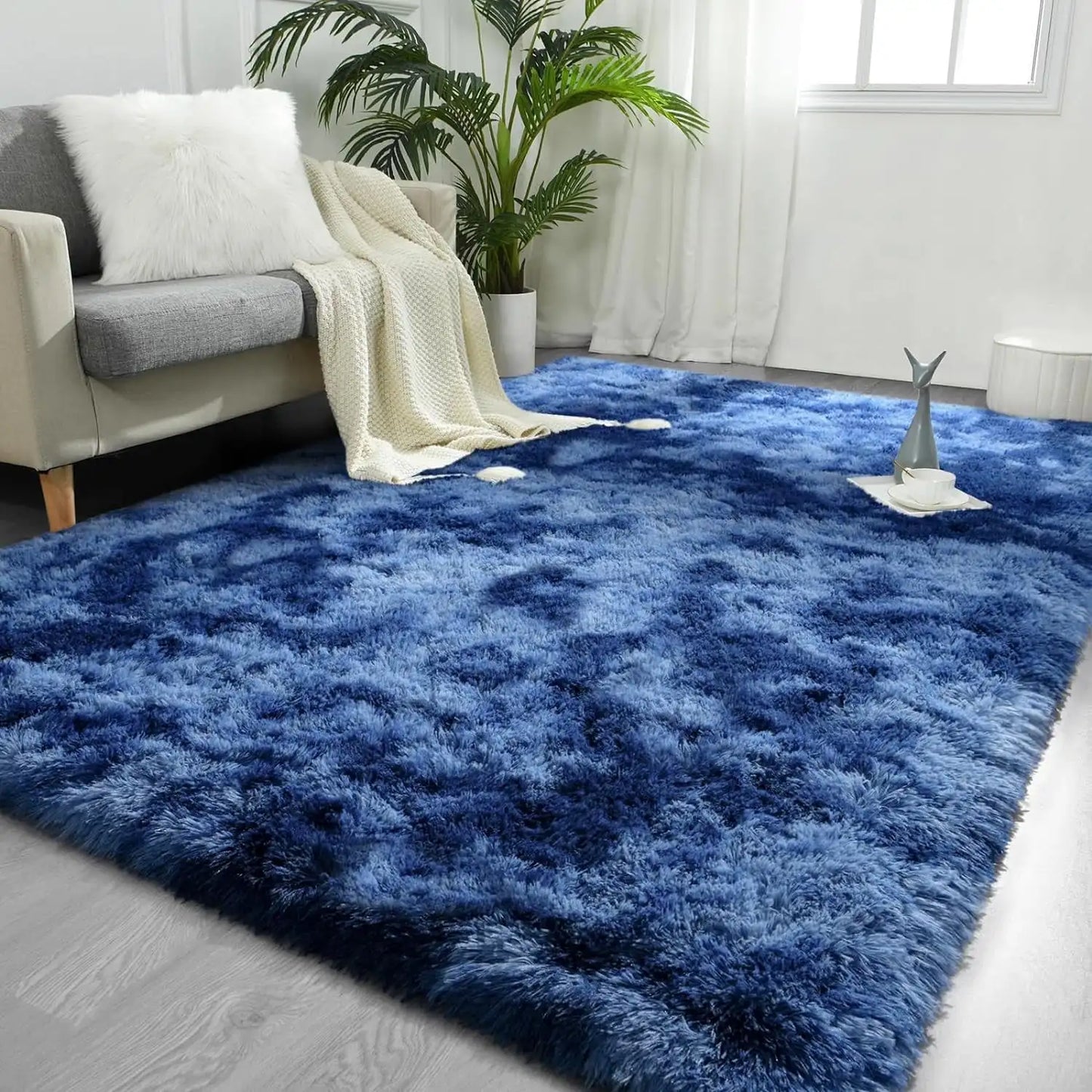Tie Dye Velvet  Rug Fluffy Carpet For Living Room