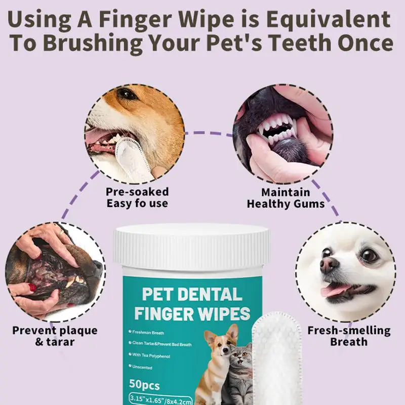 Pet Teeth Cleaning Wipes For Cleaning Bad Breath