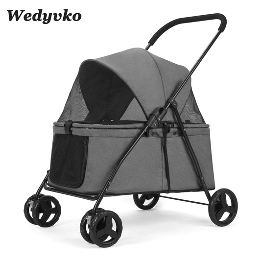 80 lbs  Puppy Stroller with Brakes for Small Medium Dog