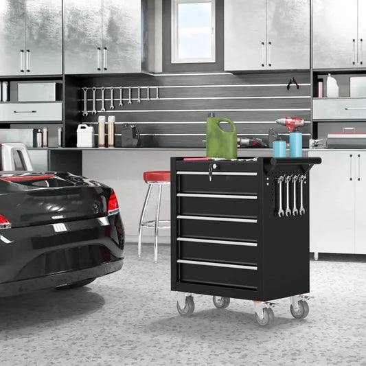 5 Drawers  Rolling Tool Chest, with Wheels & Lock