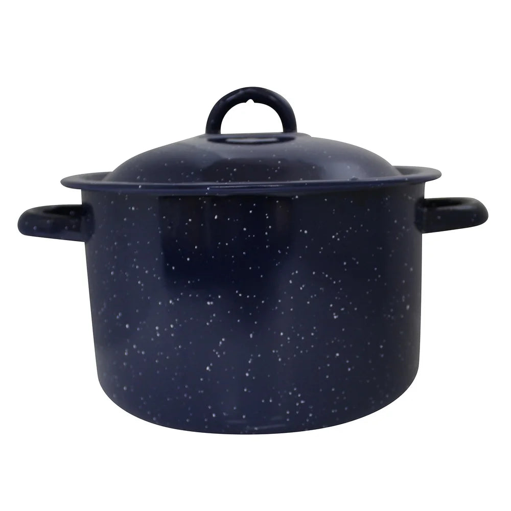 6Qt Enamel Stock Pot Heavy Duty Cooking Pot Stylish Efficient Heat Distribution Perfect Soups Stews Pasta Family Gatherings