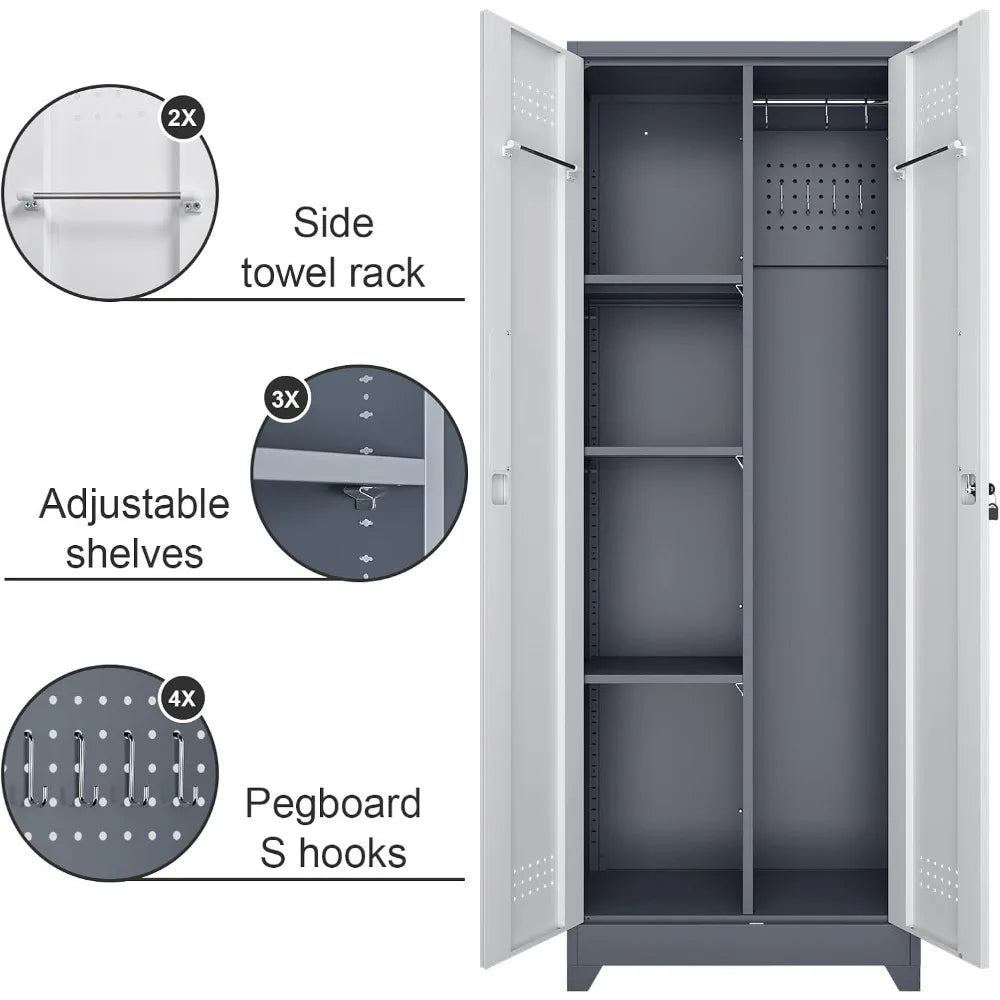 Sturdy Metal Storage Cabinet 65-Slot Organizer