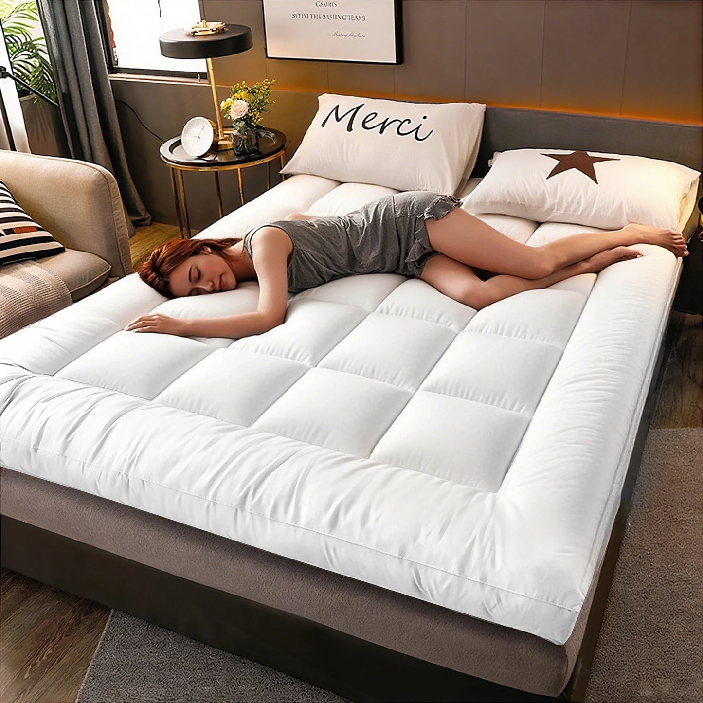 Futon  3" Thick Foldable Topper, Pillow Bed Sofa