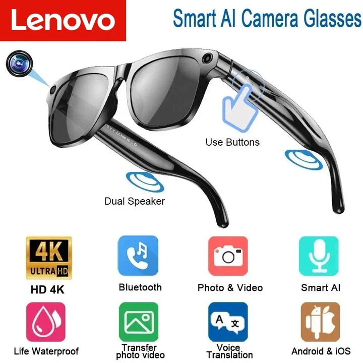 Lenovo 4K HD AI Smart Glasses 800w Pixel