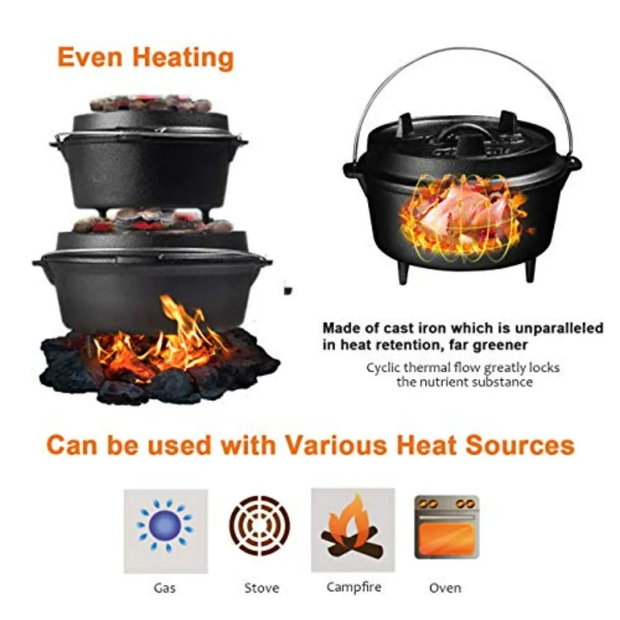 Camp Dutch Oven Pre Seasoned Cast Iron