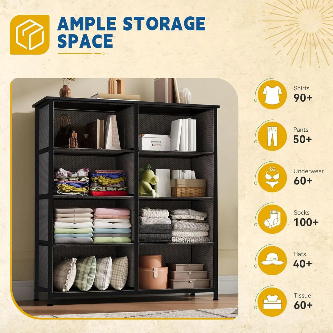 Dresser for Bedroom, Living Room, or Closet Storage