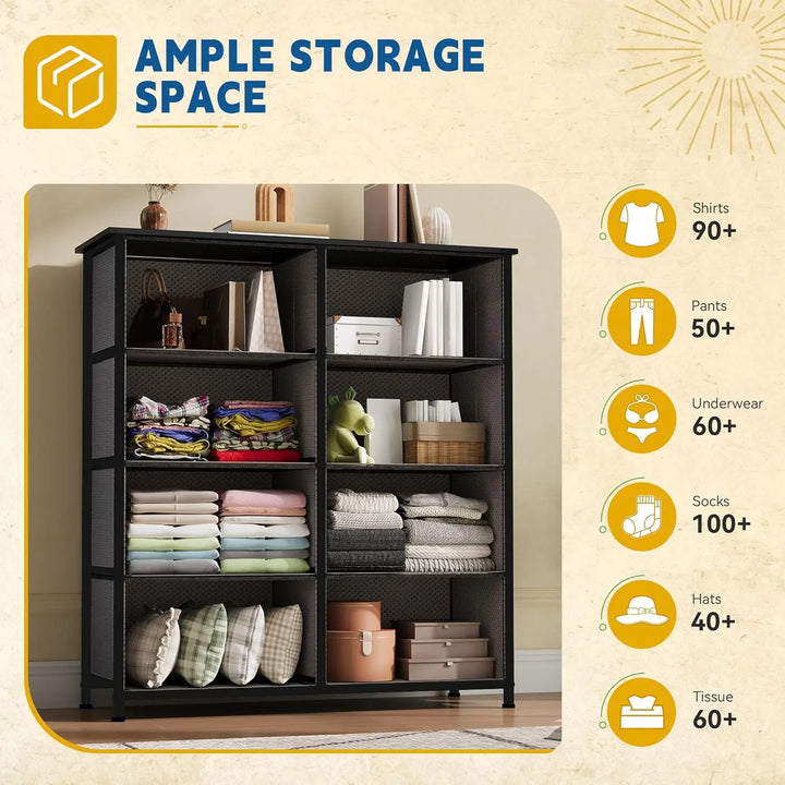 Dresser for Bedroom, Living Room, or Closet Storage