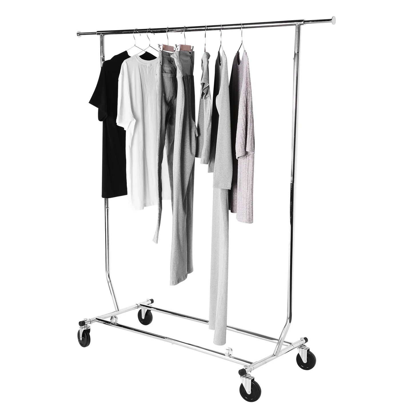 Adjustable Rolling Garment Rack Portable Closet Wardrobe
