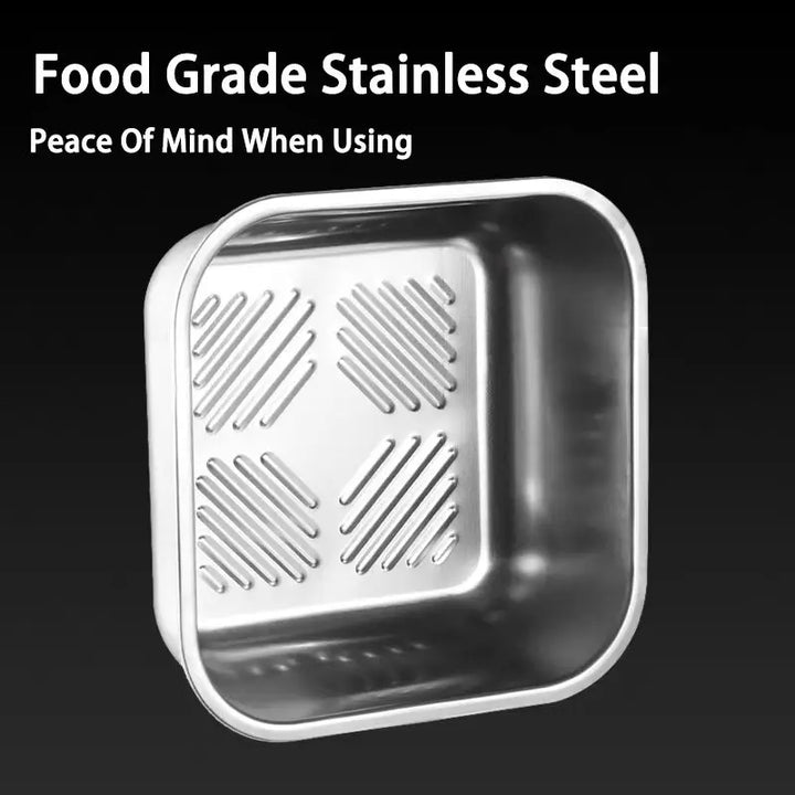 2PCS  Stainless Steel Food Storage Deep Design
